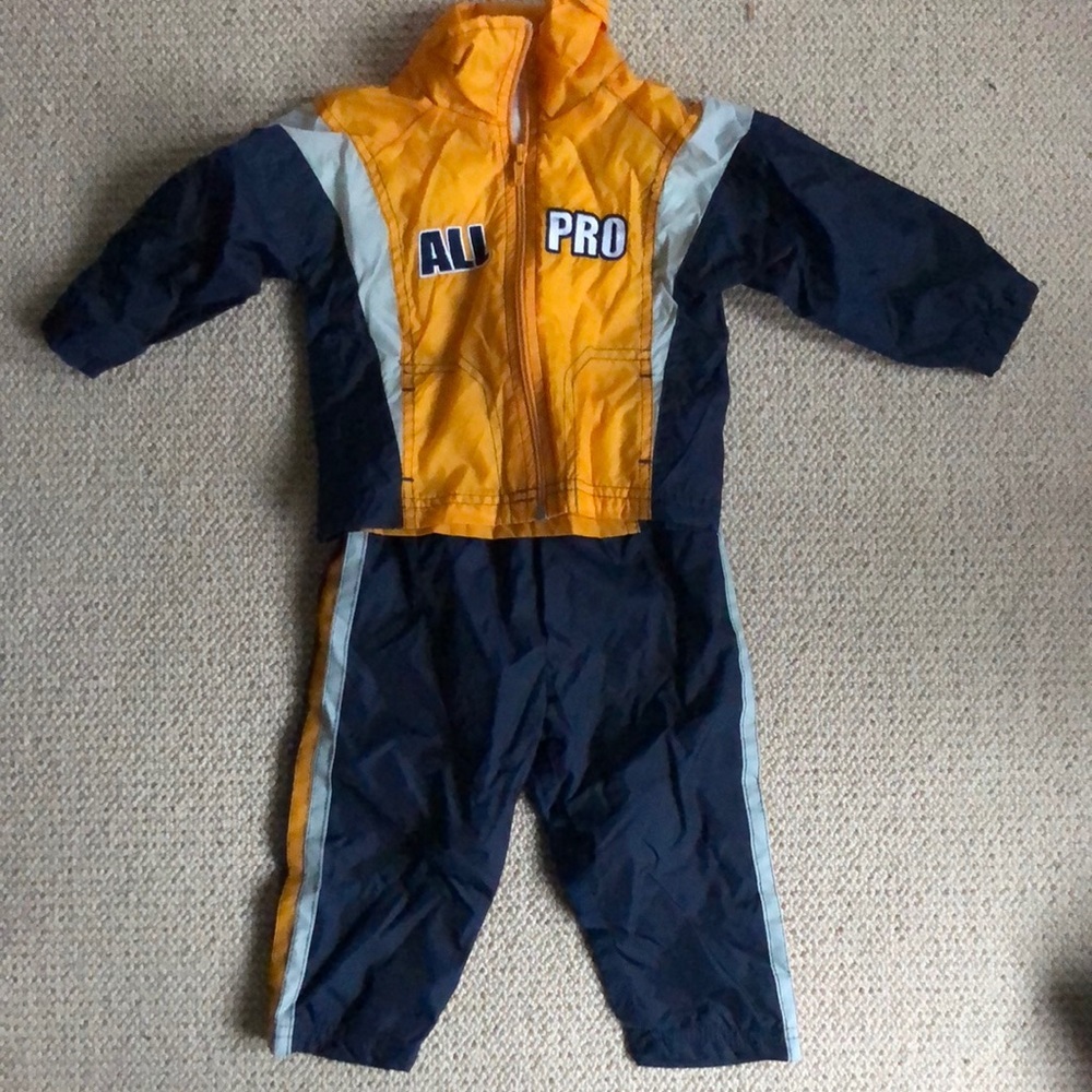 Urban Extreme navy and orange jacket and pants track suit